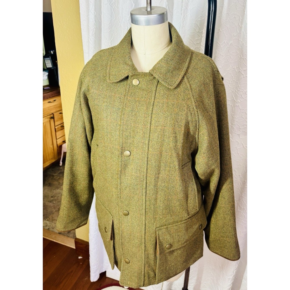Paul Stuart Wool Tweed‎ Hunting Coat S 36/38 Chore Quilt Lined Made in England - Picture 3 of 16